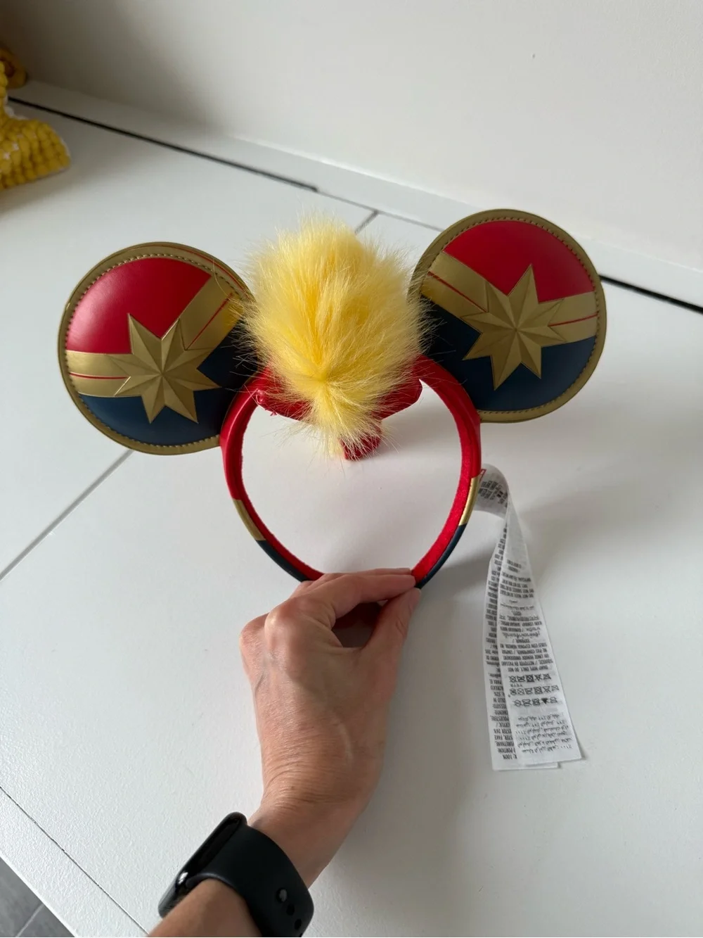 Disney Captain Marvel Ear Headband in Red, Blue and Yellow